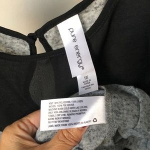 🟤 3/$25 Pure Energy Sleeveless Sheer Black Gray Top - Picture 3 of 5